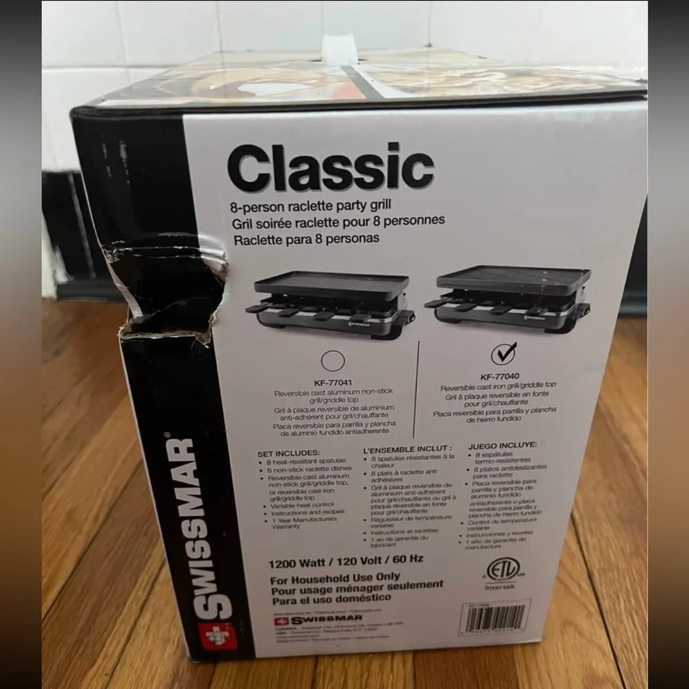 Swissmar Classic Raclette Grill & Recipe Book